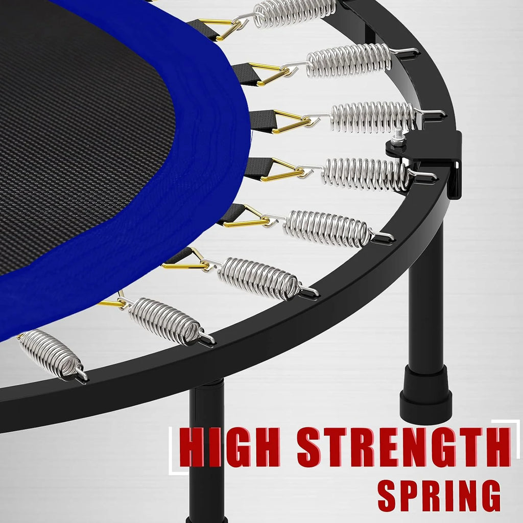 Kanchimi 40 48 Folding Mini Fitness Indoor Exercise Workout Rebounder Trampoline with Handle, Max Load 330lbs