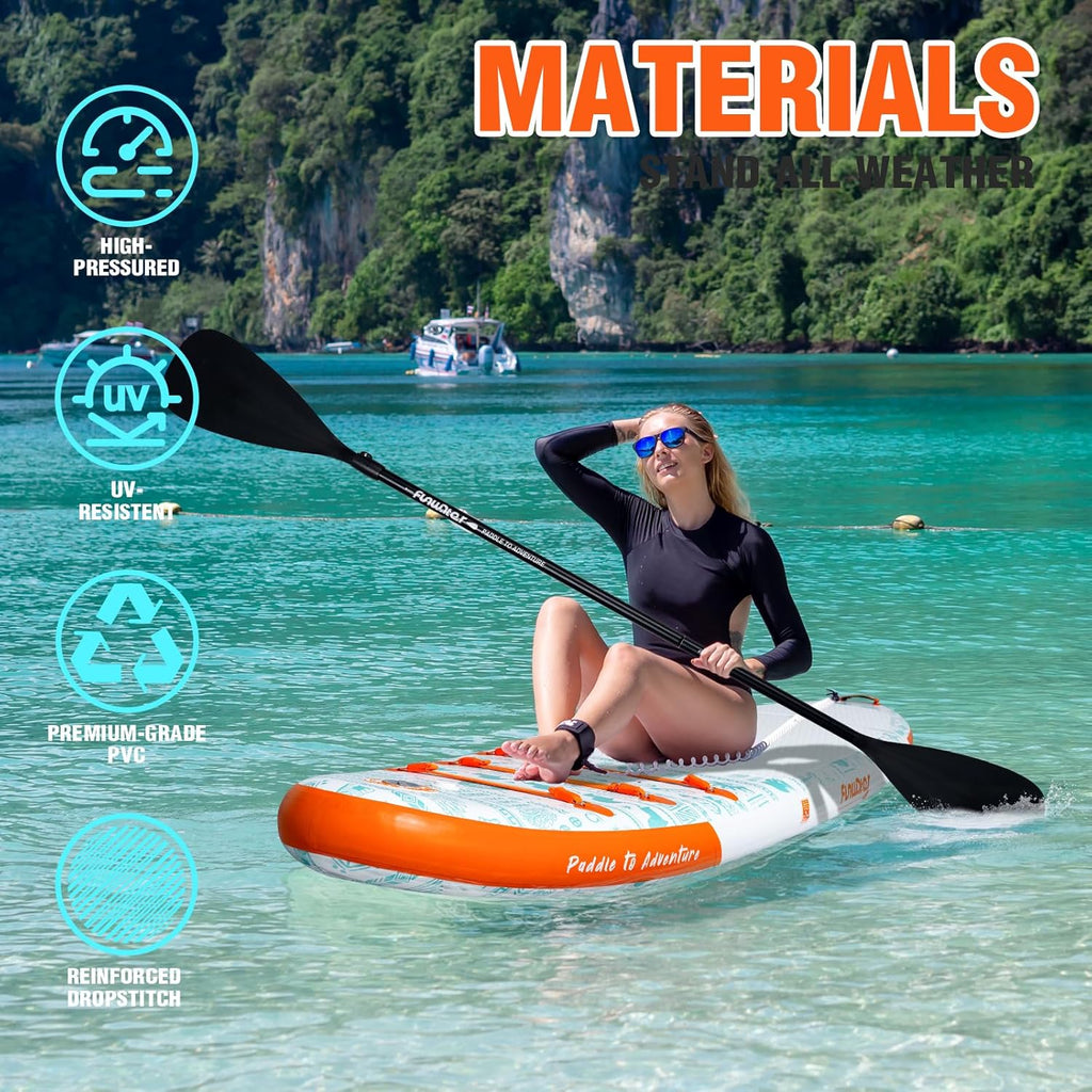 FunWater Inflatable Stand Up Paddle Board Premium SUP Paddle Accessories EVA Deck