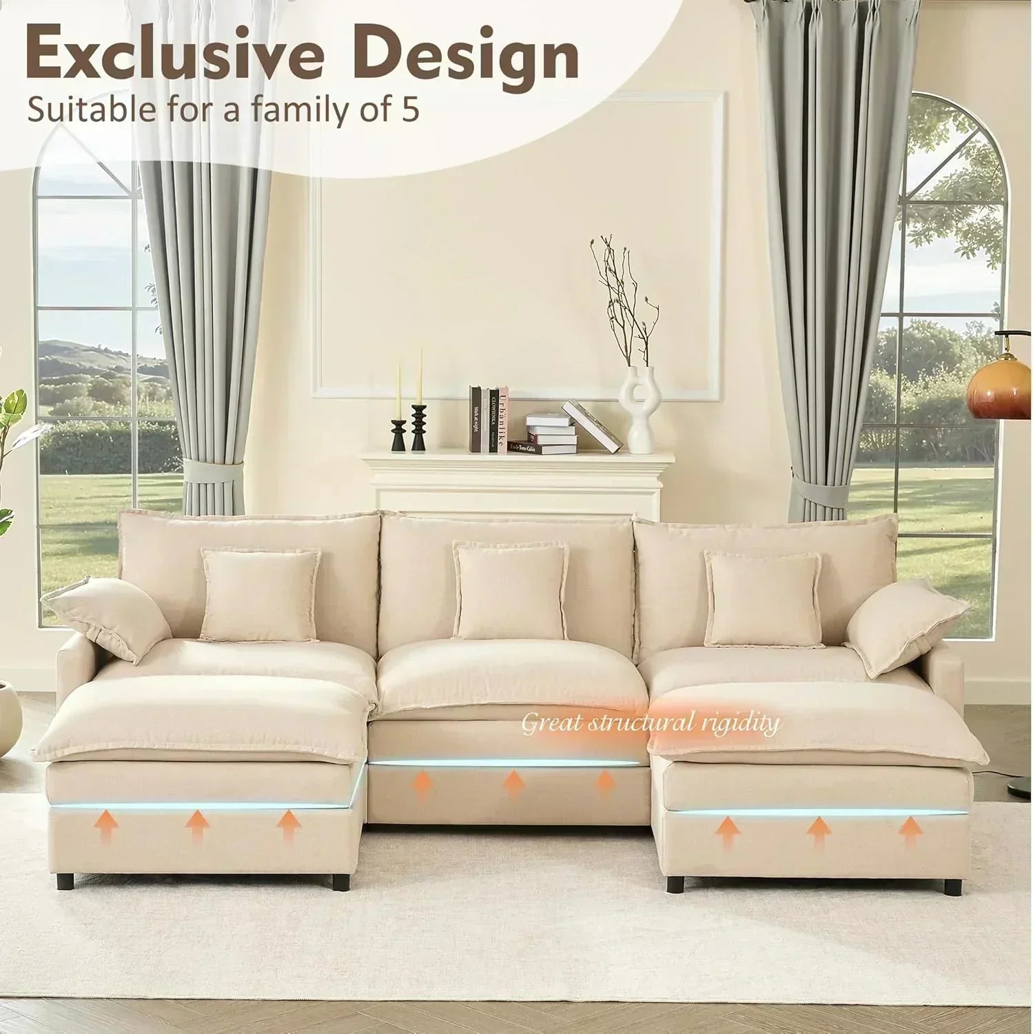 108 U-shaped sofa modular sofa Comfortable cloud sofa