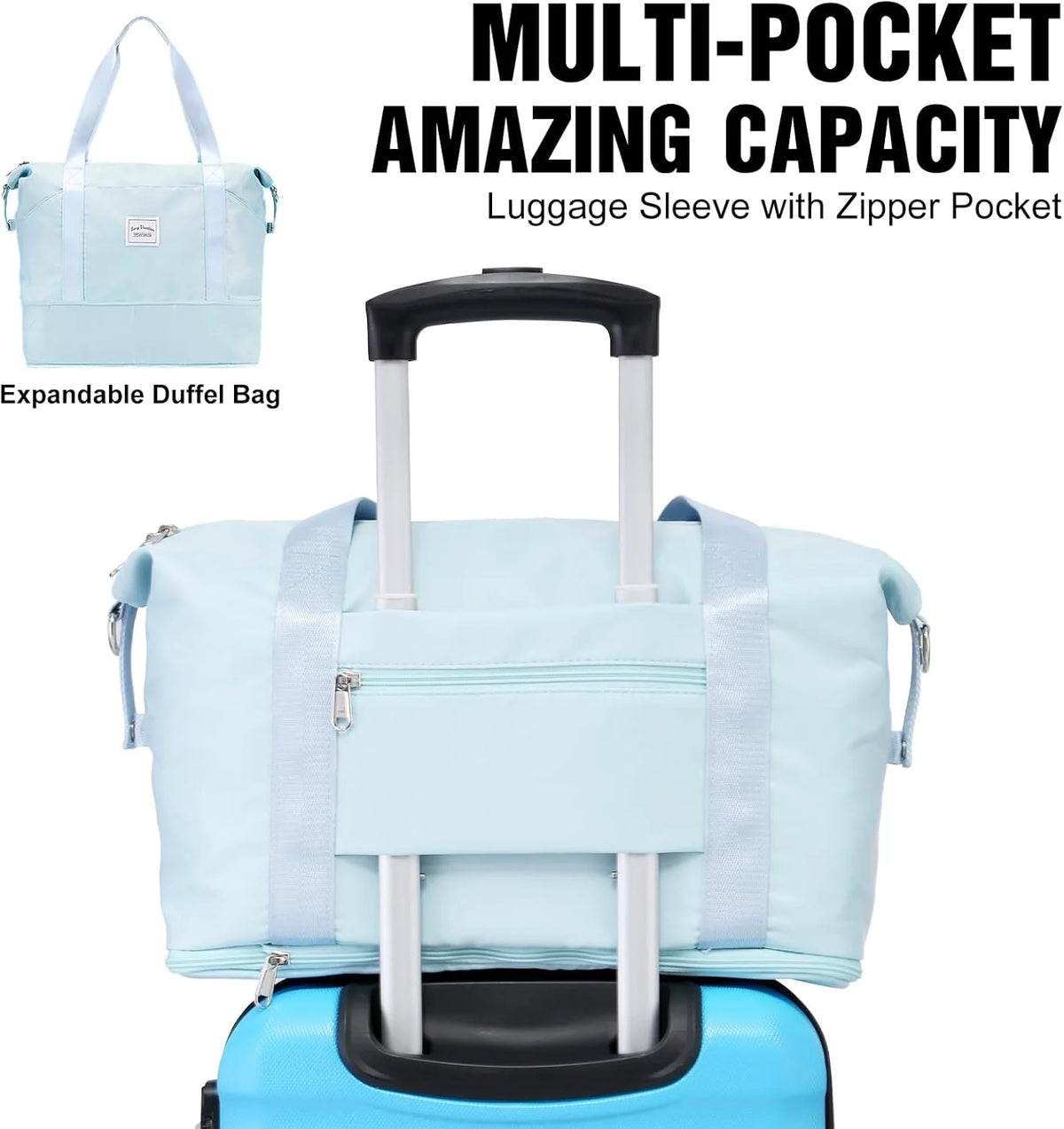 LONG VACATION 6 Piece Luggage Set Carry on Suitcase with ABS+PC hardshell, Spinner Wheels & YKK Zipper TSA Lock