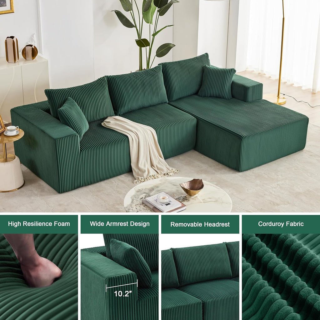 108-inch modular sofa cloud modular sofa with deep seat and reclining chair upholstered sofa