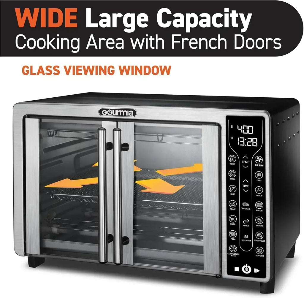 Gourmia Oven Air Fryer Combo with 17 Cooking Presets 24L Capacity Convection Rack