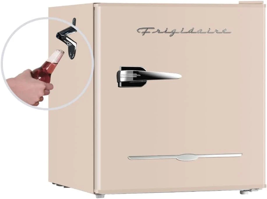 Frigidaire EFR176 Retro Compact Fridge with Chiller Mini Refrigerator with Built-in Bottle Opener for Office, Bedroom, Dorm Room or Cabin, 1.6 cu ft 16 D x 18 W x 18.5 H, Moonlight