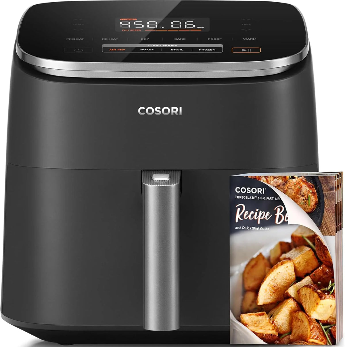 COSORI Air Fryer 9-in-1 Compact & Large 6-Qt Fast Turbo Modes Precise Heat for Even Results