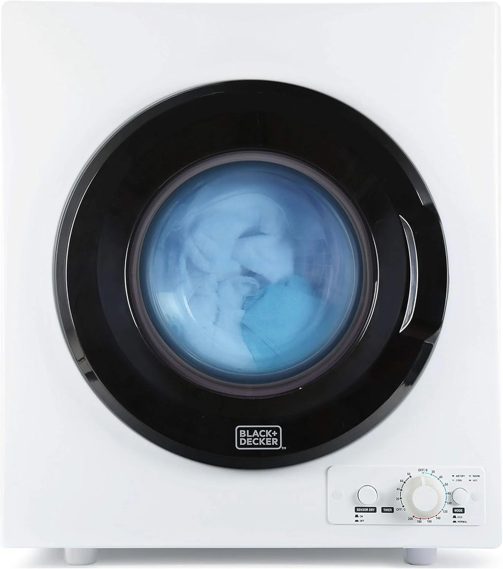 Compact Clothes Dryer, 1.5 Cu. Ft. 850W Electric Dryer, 120V Vented Portable Dryer with Stainless Steel Drum, for 5.5 lbs. of clothing for Standard Wall Outlet