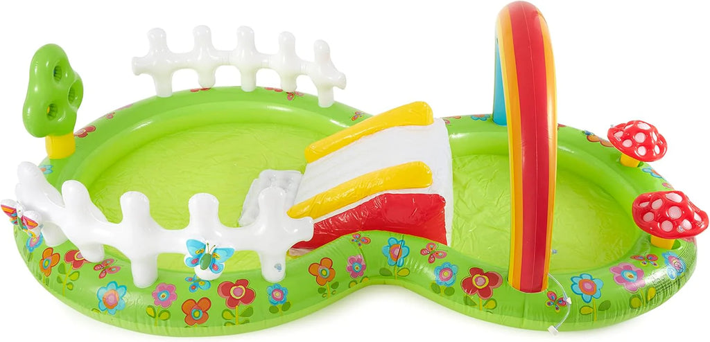 Intex 96 x 78 x 28 Inflatable Jungle Adventure Play Center Spray Kiddie Pool - Backyard Kids Water Slide, Outdoor Blow-Up Splash Pad for Toddlers