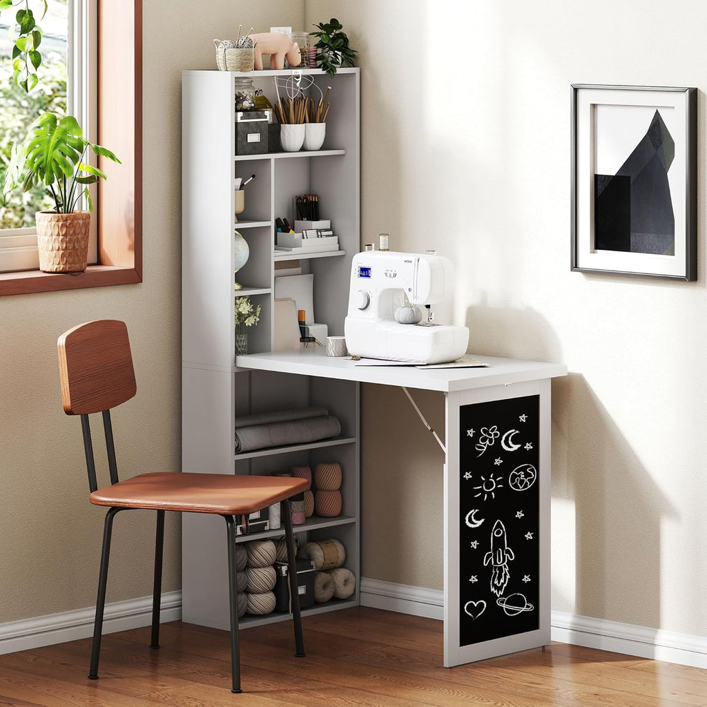 Folding convertible writing desk wall mounted desk cabinet multifunctional home workstation