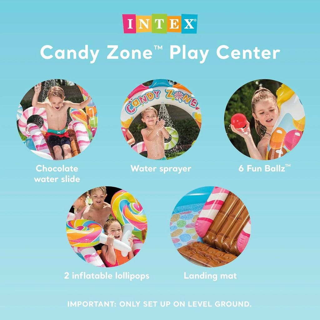 Intex 96 x 78 x 28 Inflatable Jungle Adventure Play Center Spray Kiddie Pool - Backyard Kids Water Slide, Outdoor Blow-Up Splash Pad for Toddlers