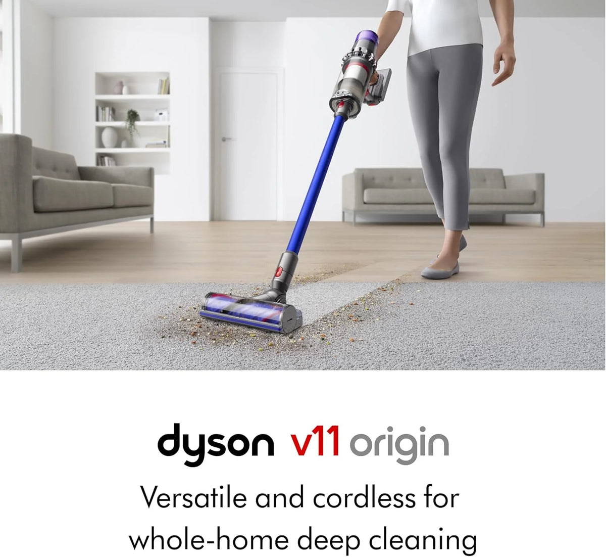 Dyson V11 Origin Cordless Vacuum, 185AW, 3 Power Modes, Up to 60 Minutes,2 Deep Cleans Hard Floors and Carpets, Detangles pet Hair, Converts to Handheld