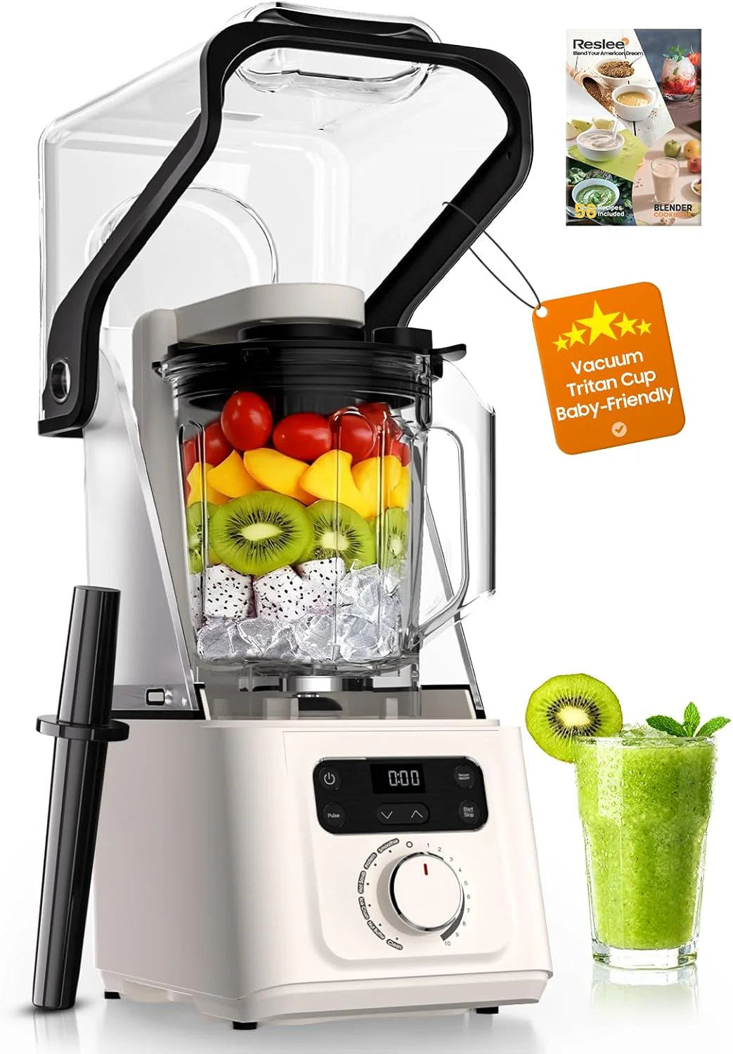 Professional Commercial Vacuum Blender with Quiet Shield, 2026 Upgraded 40000 RPM
