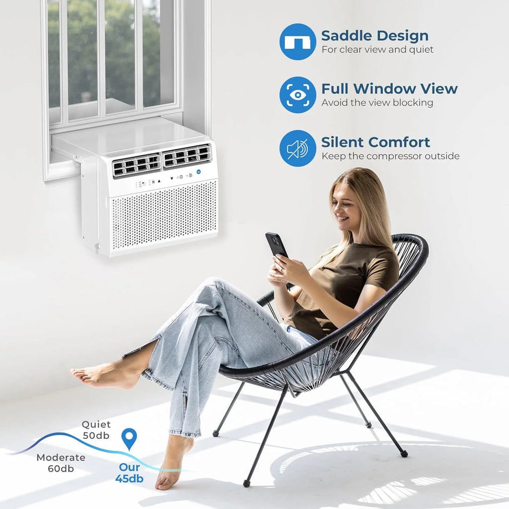 Antarctic Star U-Shaped Air Conditioner Window Unit 12000BTU Ultra Quiet Window Air Conditioner Cools up to 550 Sq. Ft
