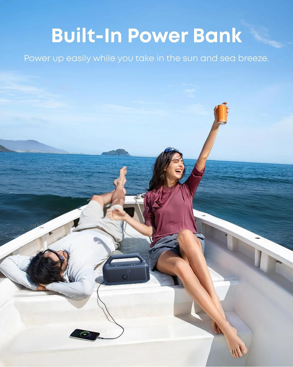 Outdoor Speaker, 80W, Subwoofer, BassUp 2.0, 24H Playtime, IPX7 Waterproof, Floatable, RGB Lights, USB-C, Custom EQ, Bluetooth 5.3, Portable for Camping, Beach, and Backyard