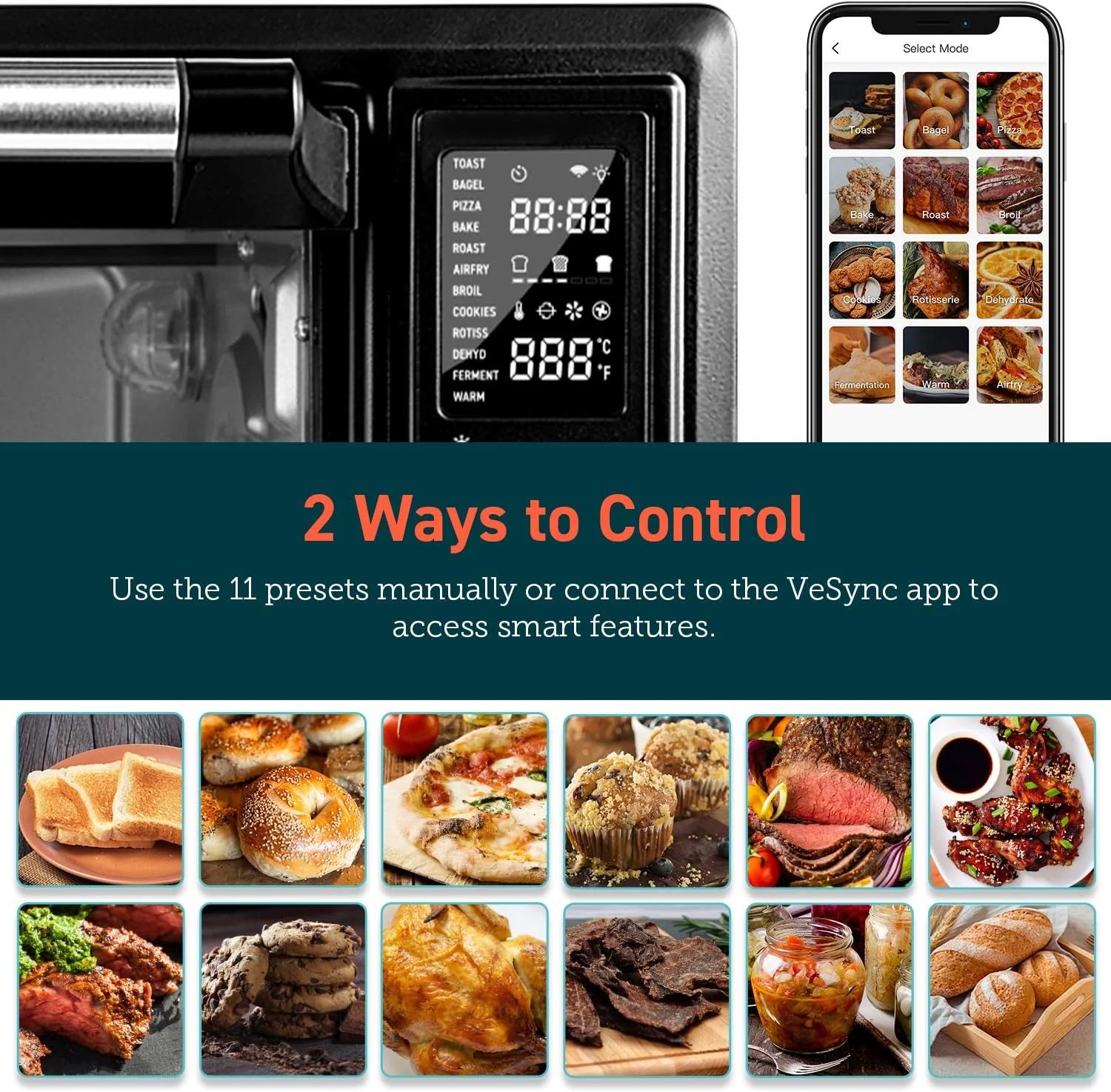 Air Fryer Toaster Oven Combo 13-in-1 32Qt APP & Voice Control Convection Oven Countertop
