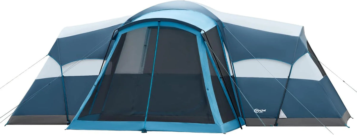 PORTAL 6/8/10 Person Family Camping Tent with Screen Room, Water Resistant Big Tunnel Tent with Rainfly, Large Family Tent for Outdoor Camping, Party