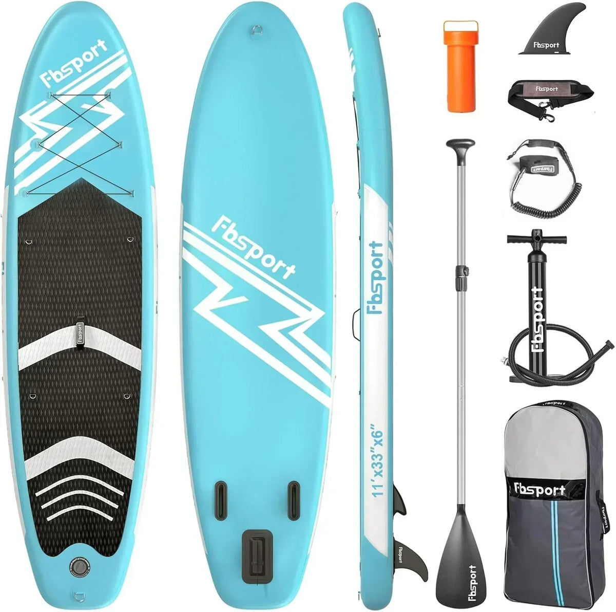 FBSPORT 11' Premium Stand Up Paddle Board Yoga Board with Durable SUP Accessories Carry Bag