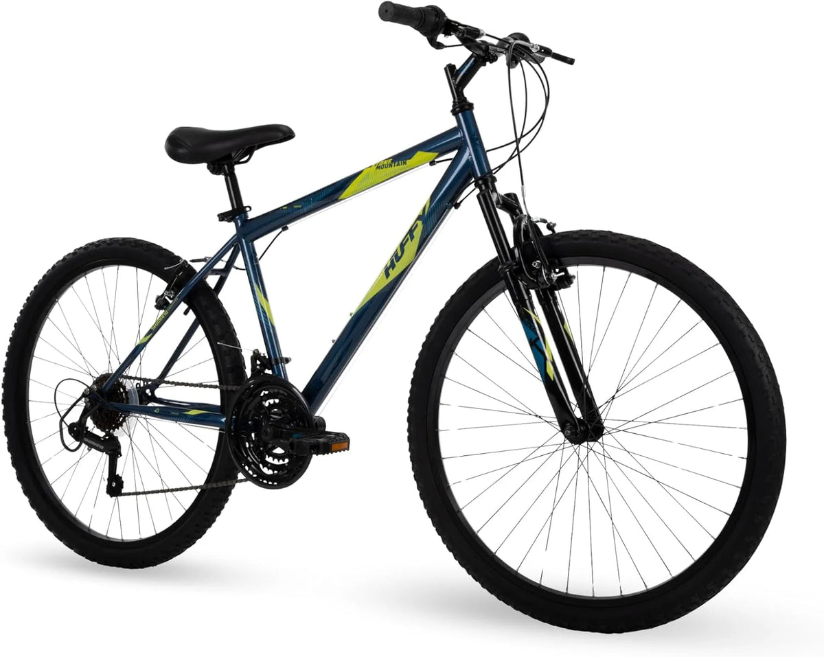 Huffy Stone Mountain Hardtail Mountain Bike for Boys/Girls/Men/Women, 20/24/26 Sizes, 6 or 21 Speed Shimano Twist Shifting, Front or Dual Suspension, Comfort Saddle, Sleek Colors