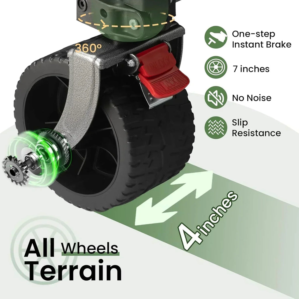 Double-decker cart 500 lb capacity 400 liter foldable cart all-terrain wheels foldable cart