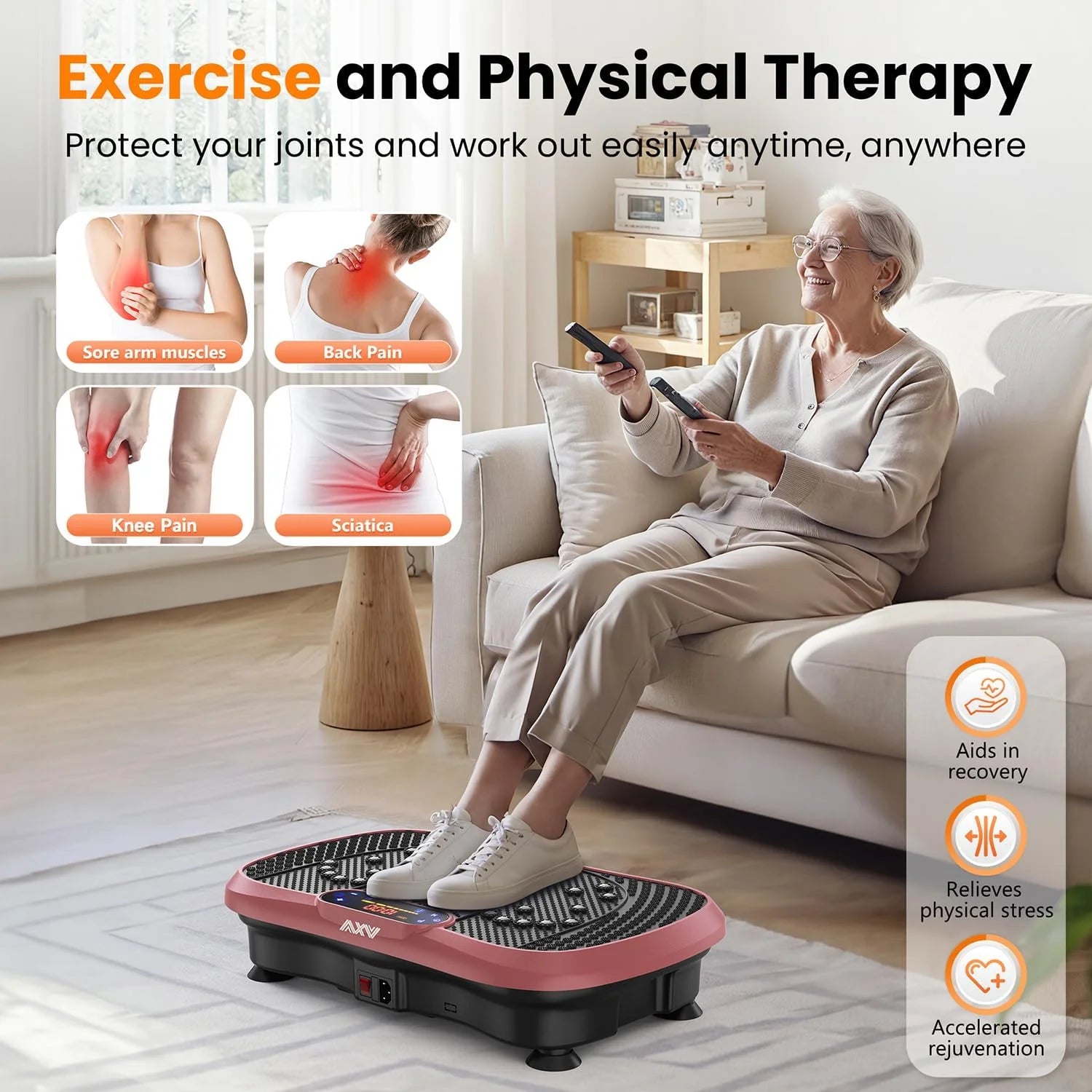 AXV Vibration Plate Fitness Platform Trainer Suitable for men and women to lose weight and burn fat at the gym