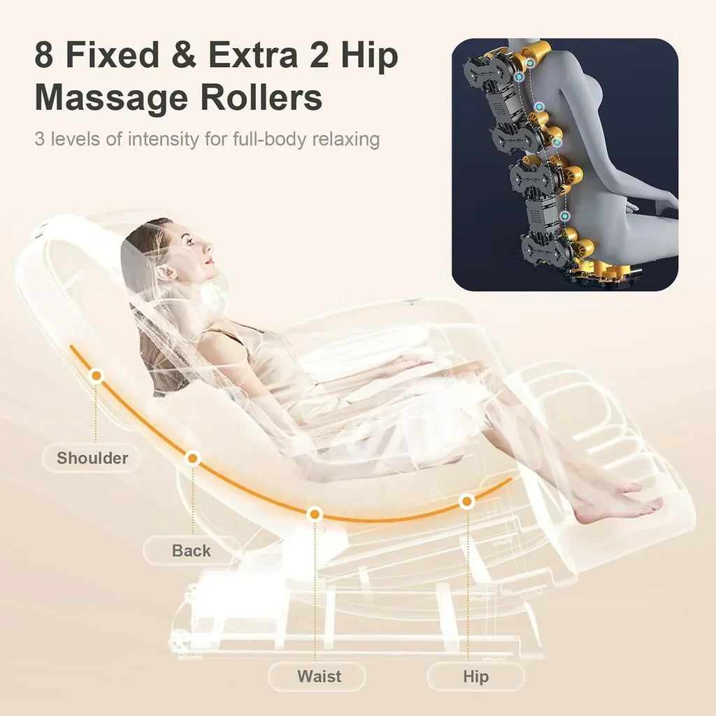 Full Body Massage Chair Zero Gravity Massage Chair with 10 Fixed Rollers Heating Foot Massage