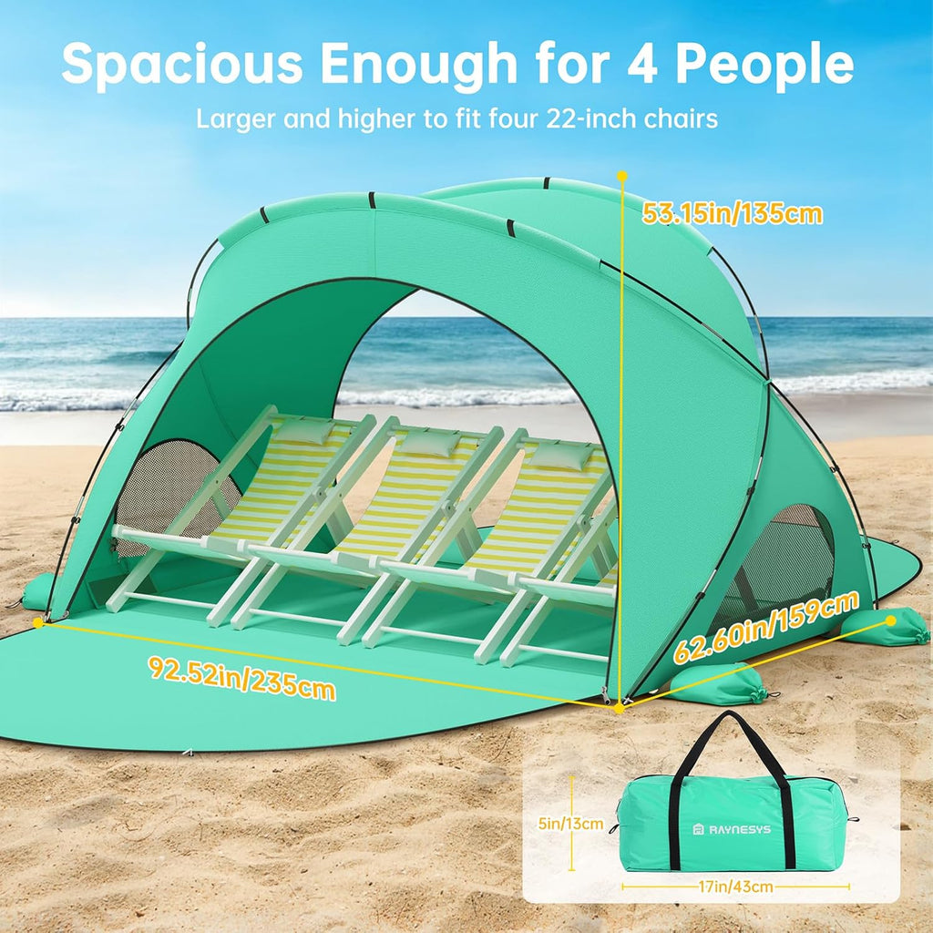 Beach Tent Sun Shelter Beach Shade Tent with UPF50+ UV Protection Beach Sun Shelter Beach Shade