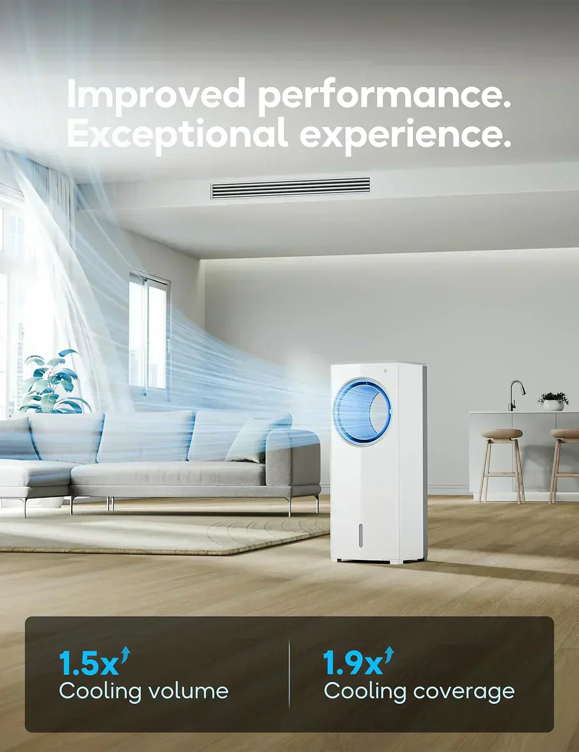 Windowless Portable Air Conditioner 26.3 Small Evaporative Air Cooler for Room No Window