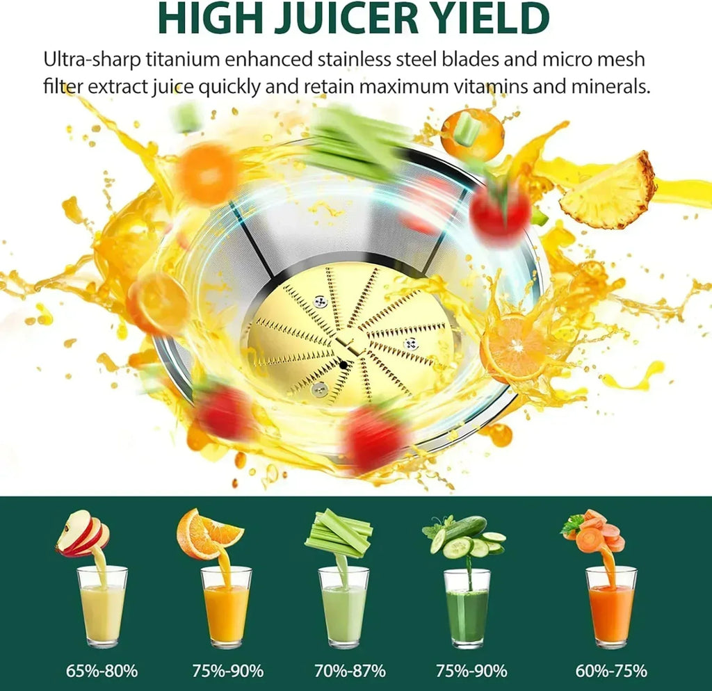 1300W KOIOS Centrifugal Juicer with Extra Large 3 Feed Chute and Titanium Filter