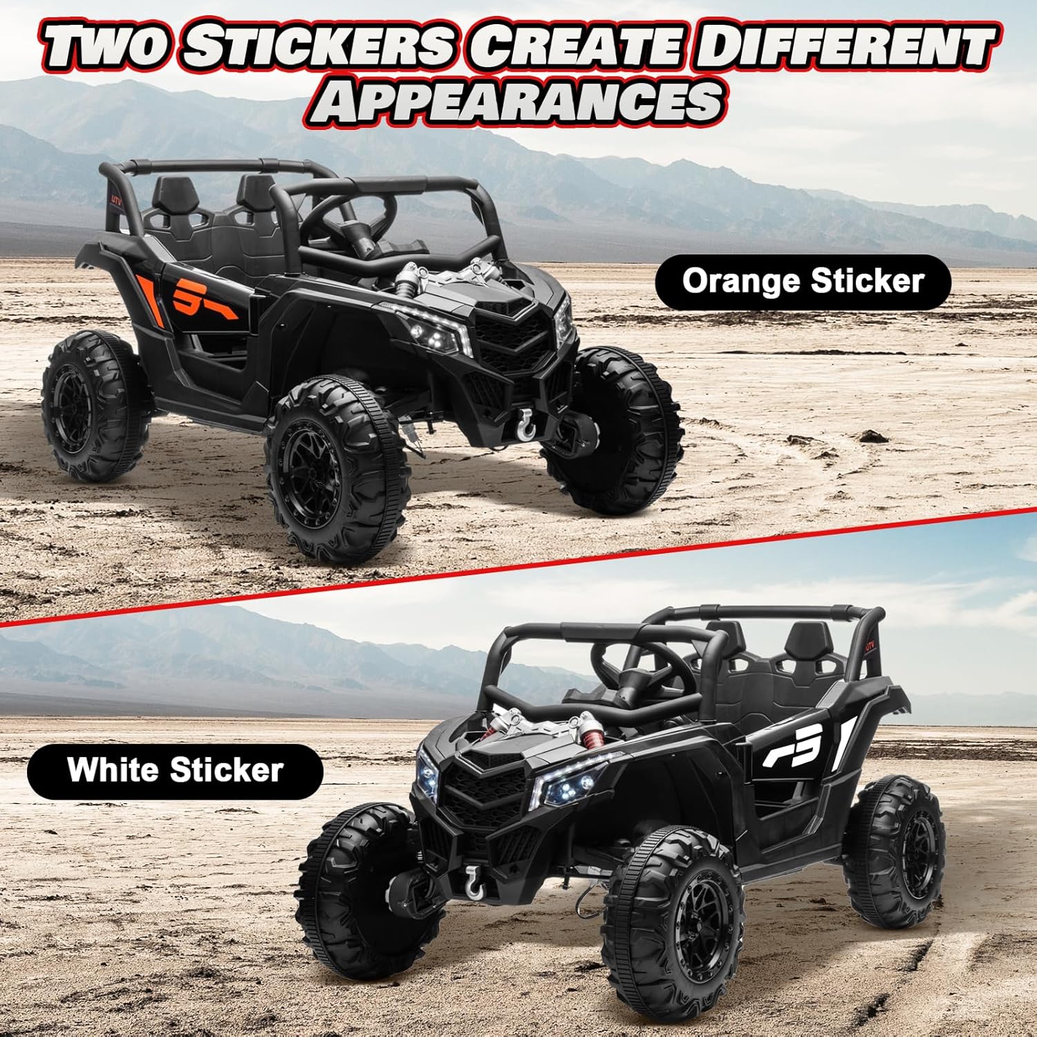 JOYRACER Kids Remote Control Car with 4 x 150W Motors Shock Absorbers Bluetooth MP3 Player