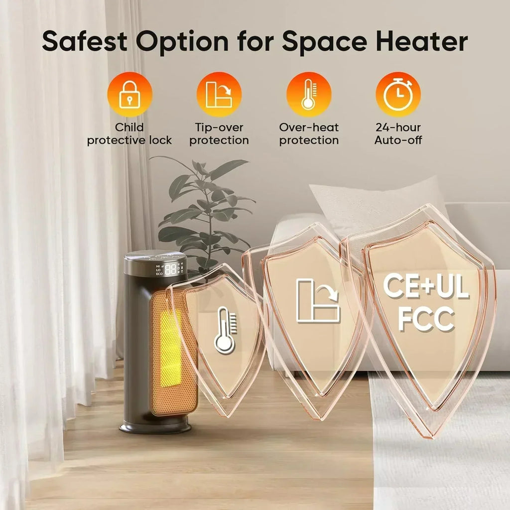 1500W Indoor Space Heater Smart PTC Electric Heater with Wifi App and Remote Control Overheat