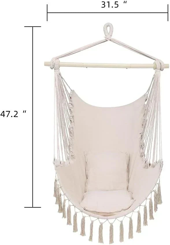ONCLOUD Hammock Chair Hanging Rope Swing Load Capacity Macrame Hammock Swing Seat