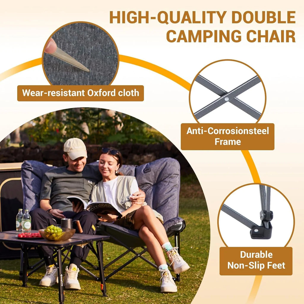 KingCamp Butterfly Chair, Oversized Thick Padded Comfy Camping Chairs Portable Folding Chair 400lbs Heavy Duty Seat with High Backrest & Carry Bag for Outdoor Indoor Patio Lawn Home Living Bed Room