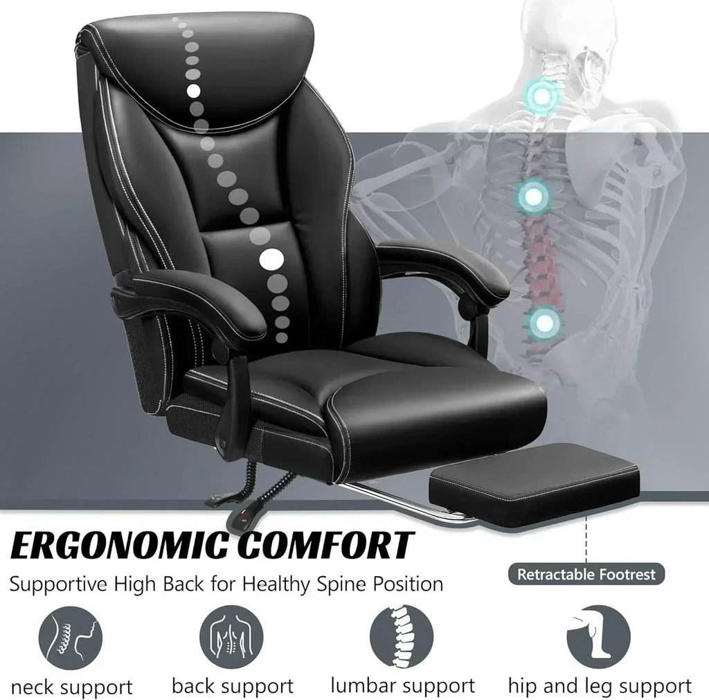 Office Chair Large High-Foot Computer Desk Chair Chair Lumbar Support Rotating Computer Chair