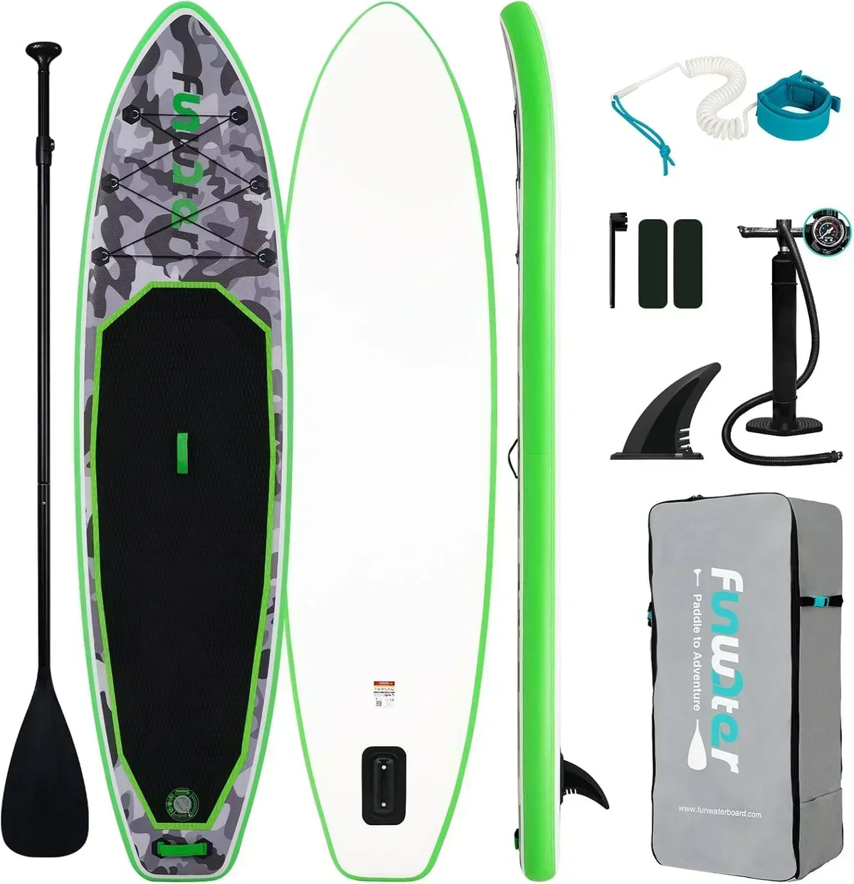 FunWater Inflatable Stand Up Paddle Board Premium SUP Paddle Accessories EVA Deck