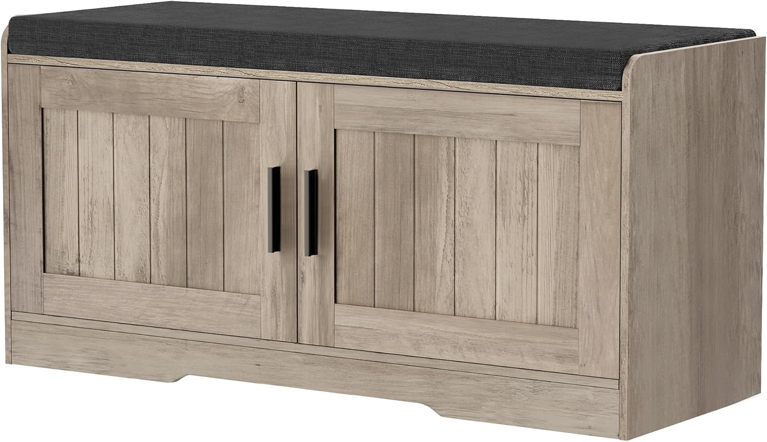 2-Tier Storage Bench Shoe Bench with Thickened Padded Seat Cushion Entryway Bench