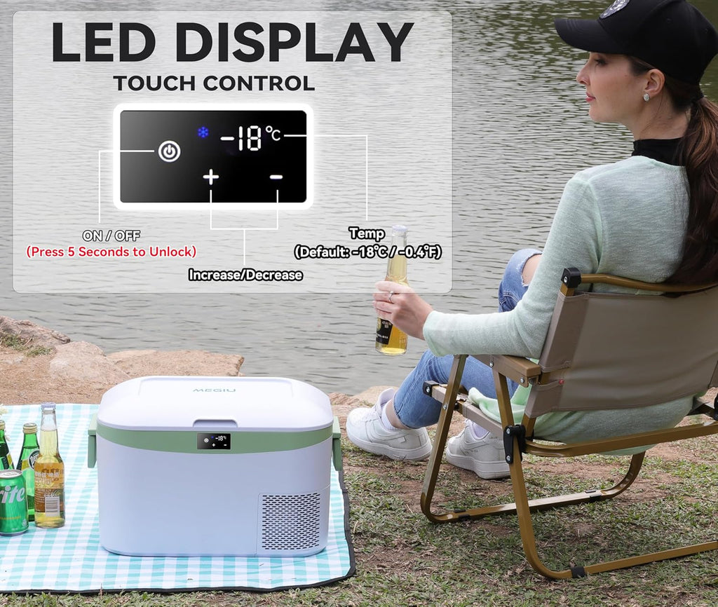 Car Fridge Portable 12 Volt Refrigerator 23 Quart (22 Liter) Freezer Compressor Cooler 12V/24V