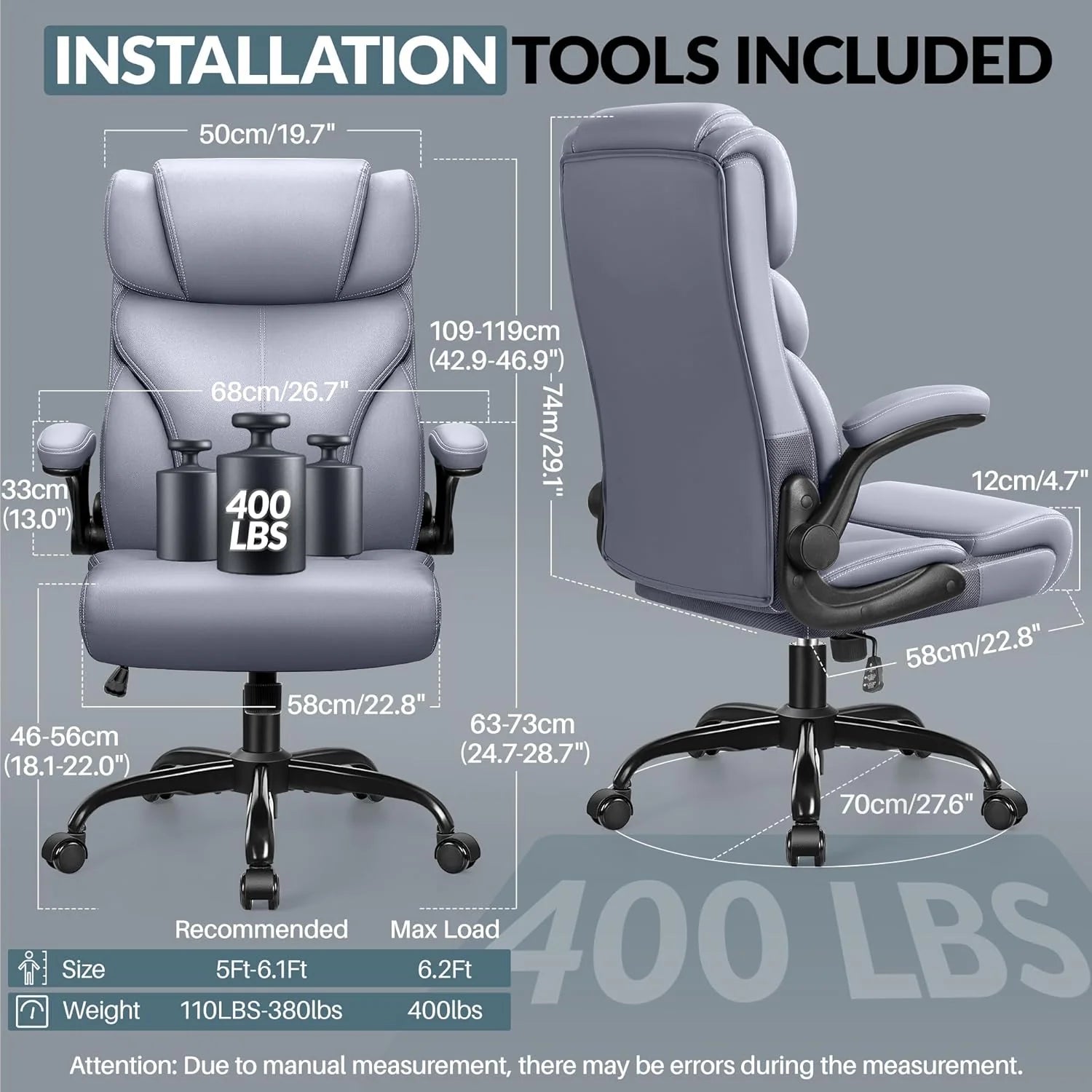 Office Chair Large High-Foot Computer Desk Chair, Breathable Leather Chair Lumbar Support Rotating Computer Chair