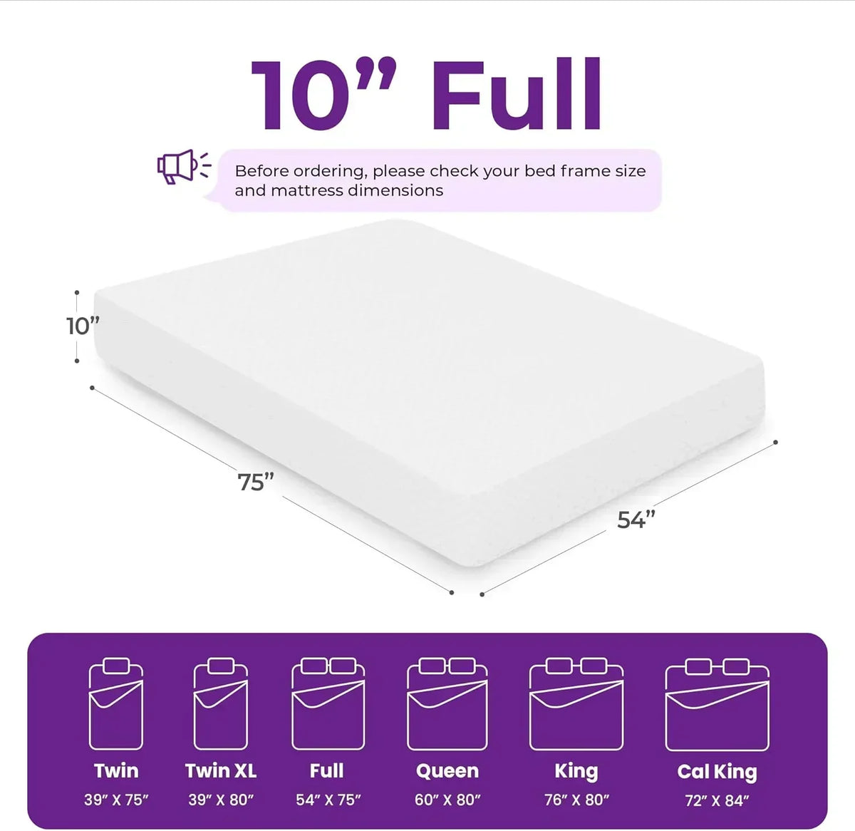 GAESTE 8-inch Fully Cooling Gel Memory Foam Mattress Mattress-in-a-Box