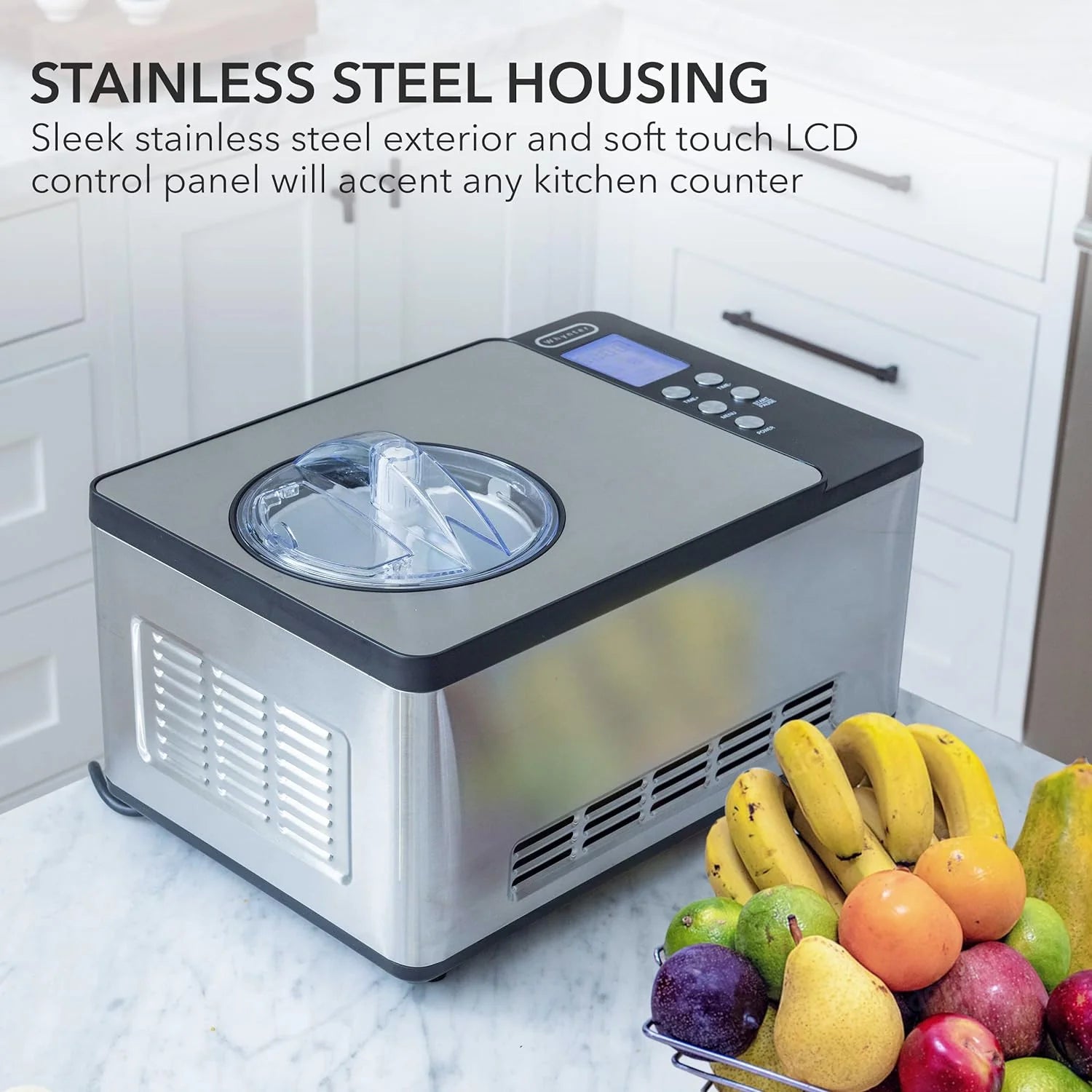 Whynter ICR-300SS 0.5-Quart Stainless Steel Rolled Ice Cream Maker With Compressor