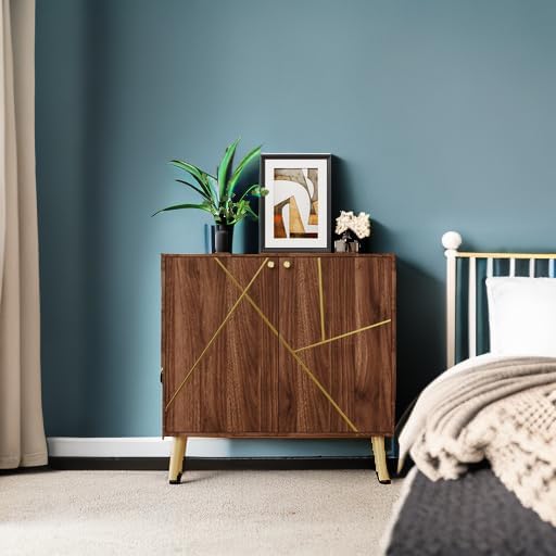 Free Standing Cabinet Black Wood for Living Room Bedroom Dining Room Hallway