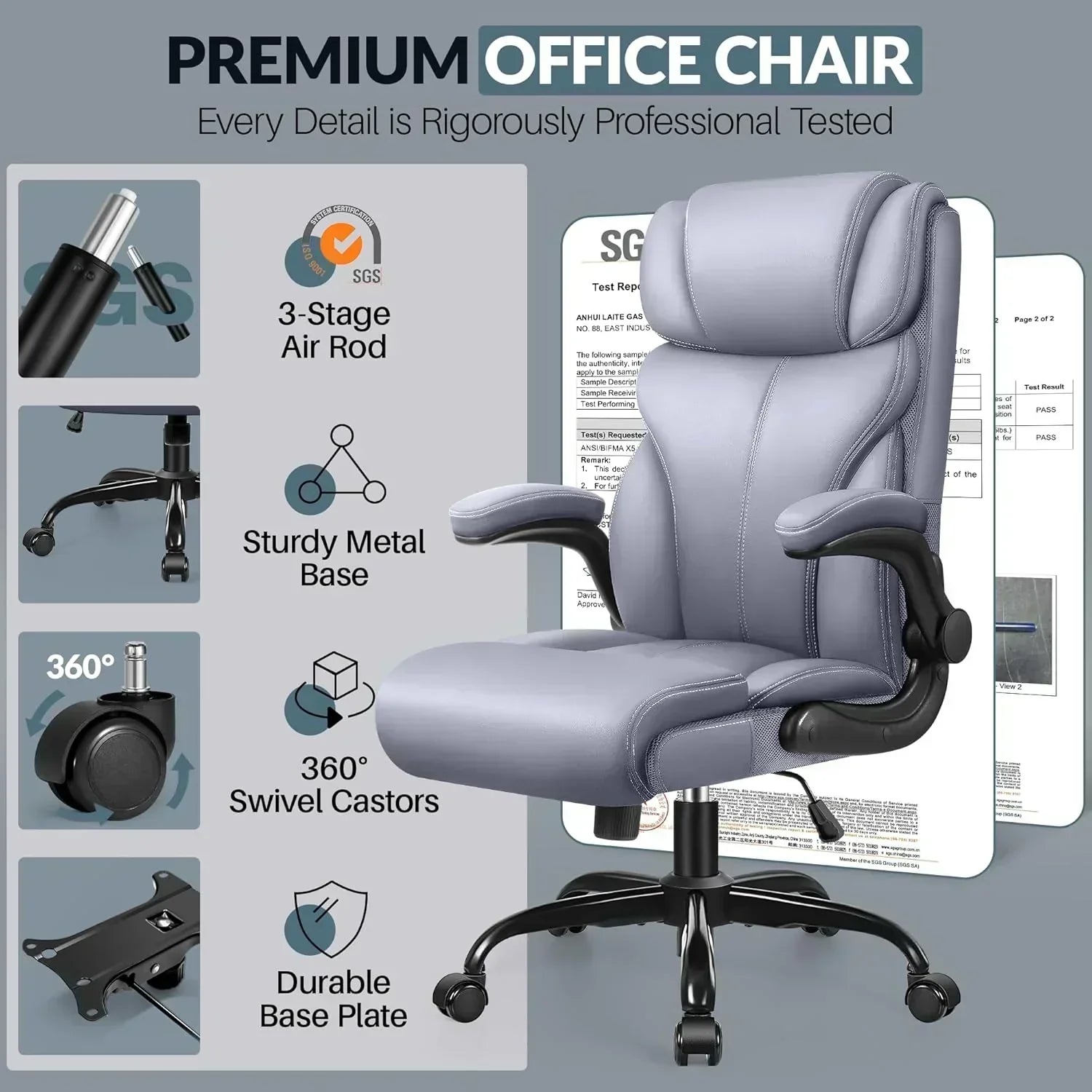 Office Chair Large High-Foot Computer Desk Chair Chair Lumbar Support Rotating Computer Chair