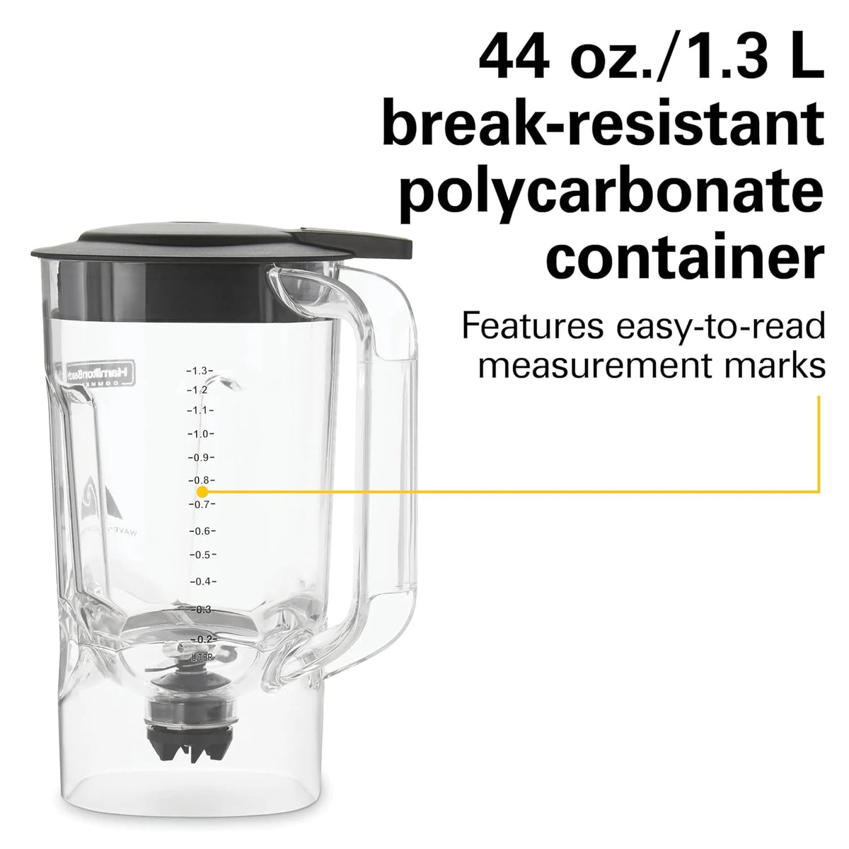 Hamilton Beach Commercial 908R 44Oz Bar Blender, 2 Speed, 1 HP, Black (HBB908R)