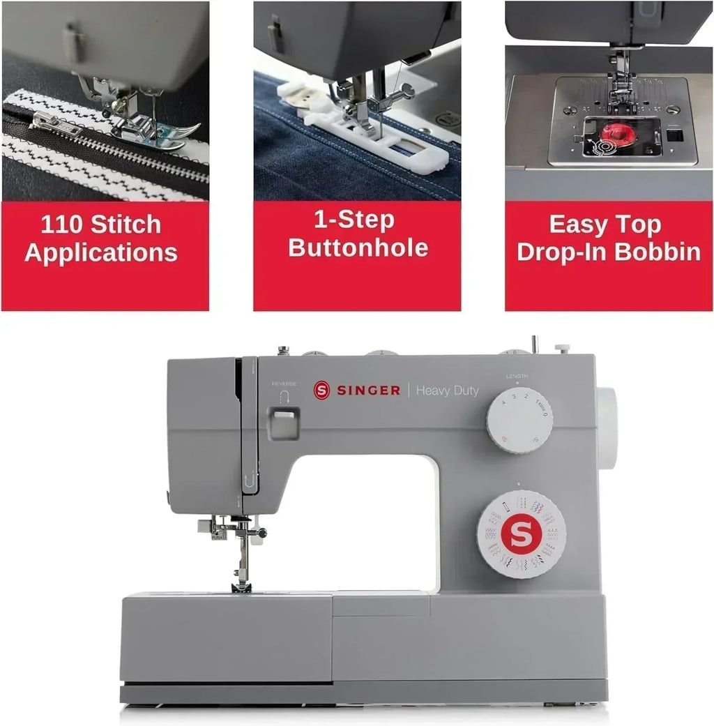 SINGER Heavy Duty 4452 High Speed Sewing Machine Accessory Kit Strong Motor 110 Stitch Applications