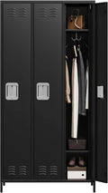 GAOMON Locker for Employees, 6 Doors Locker Cabinet with Hooks, Storage Locker for Home, Office, Gym, School, Assembly Required, Black