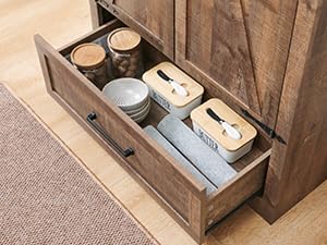 JXQTLINGMU Farmhouse Kitchen Pantry 72 Tall Wood Kitchen Storage Cabinet Adjustable Shelves