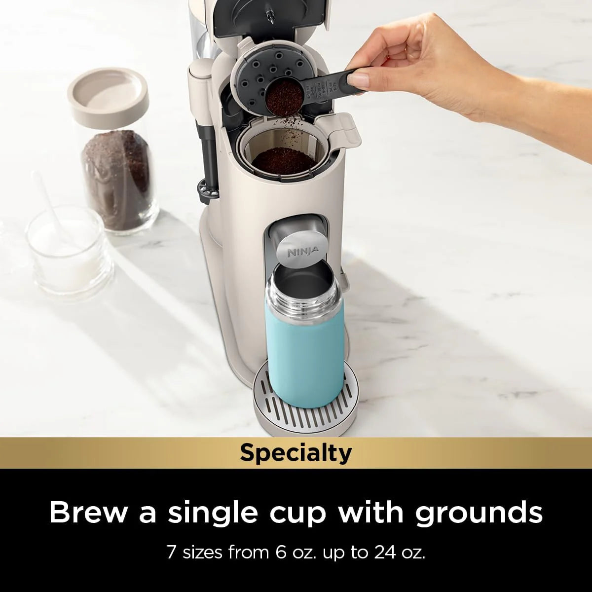 Ninja | Coffee Maker | Single Serve |Brew with Coffee Pods & Grounds| Compatible with K-Cup Coffee Pods | 4 Brew Styles, up to 24oz Cup Sizes & 56oz Removable Reservoir | Black | PB051