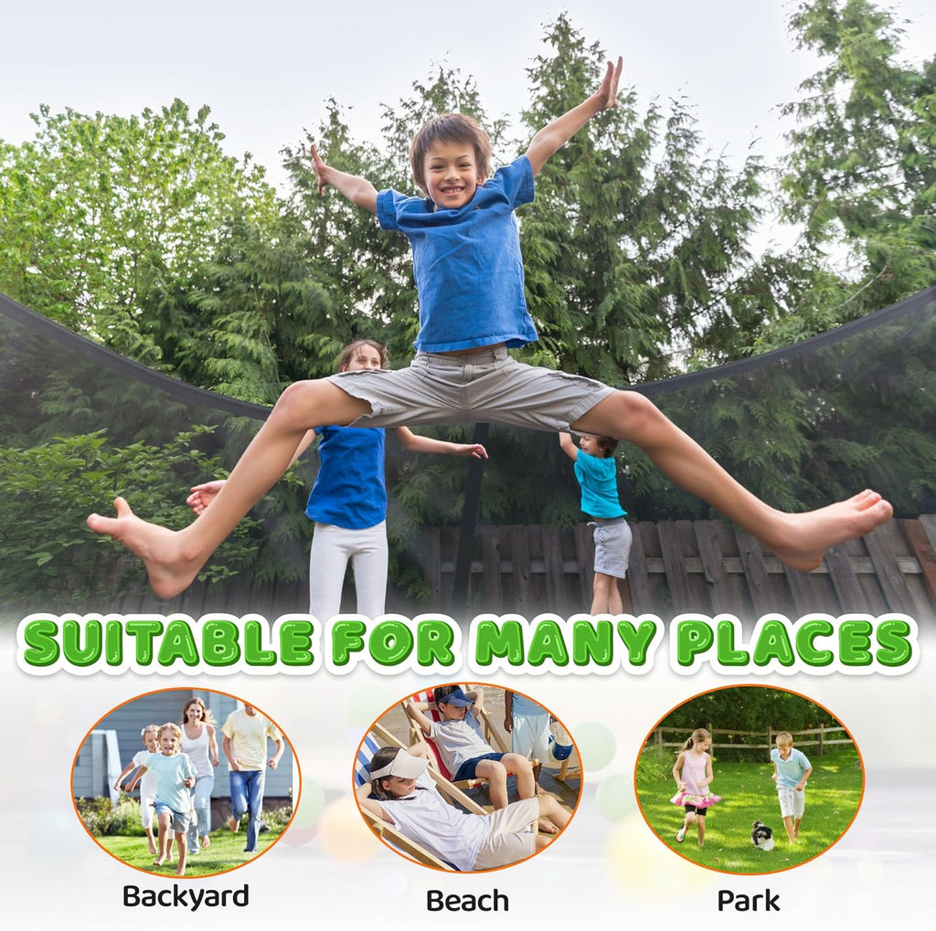 Trampoline 8FT 10FT 12FT 14FT 16FT, Recreational Trampolines with Enclosure Net and Ladder, Outdoor Anti-Rust Trampolines for Kids and Adults, ASTM Approved