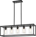 Modern Rustic Matte Black Chandelier