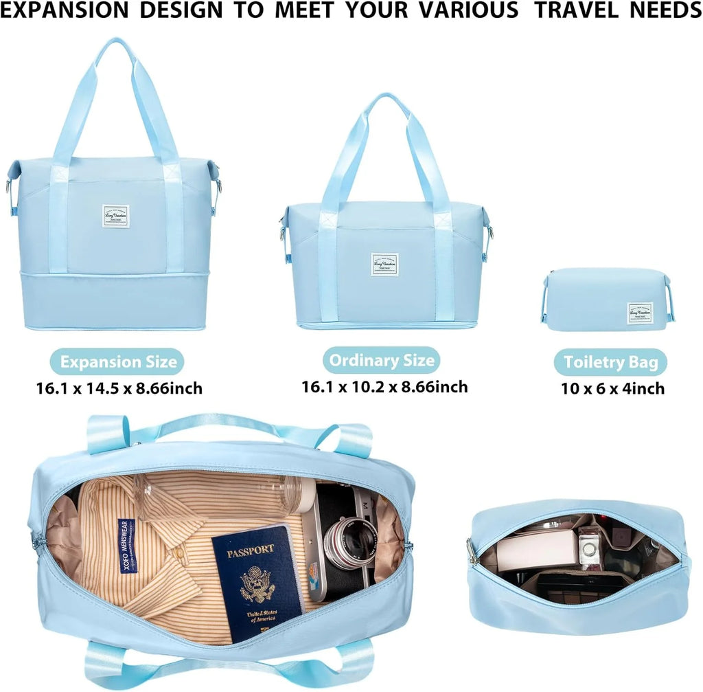 LONG VACATION 6 Piece Luggage Set Carry on Suitcase with ABS+PC hardshell, Spinner Wheels & YKK Zipper TSA Lock