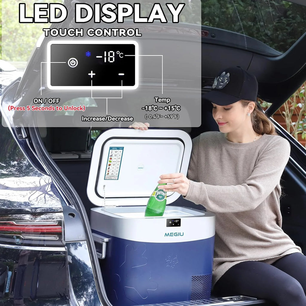 Car Fridge Portable 12 Volt Refrigerator 23 Quart (22 Liter) Freezer Compressor Cooler 12V/24V DC