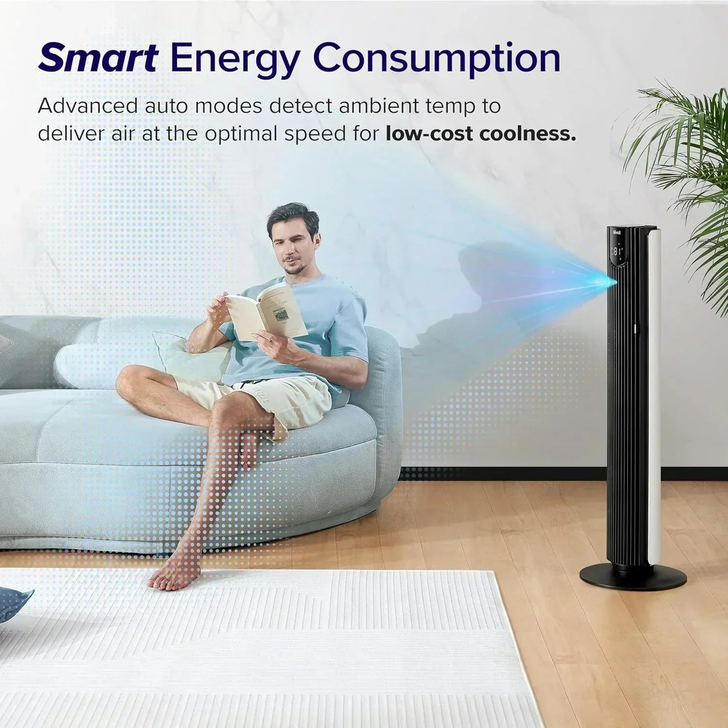 LEVOIT Tower Fan for Bedroom Standing Fan with 28dB Quiet for Sleep Remoter 12H Timer