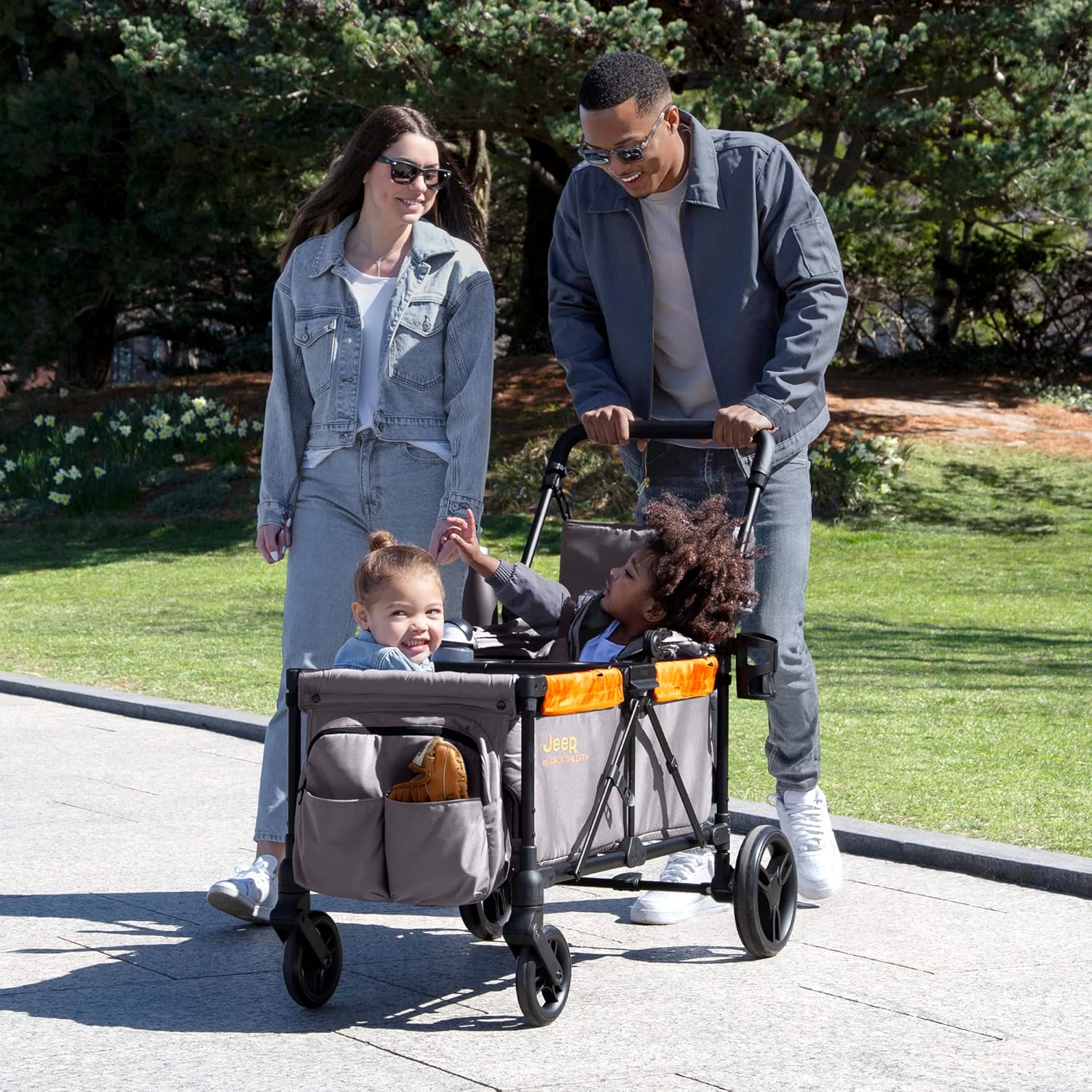 Jeep Sport All-Terrain Stroller Wagon by Delta Children Includes Canopy Parent Organizer